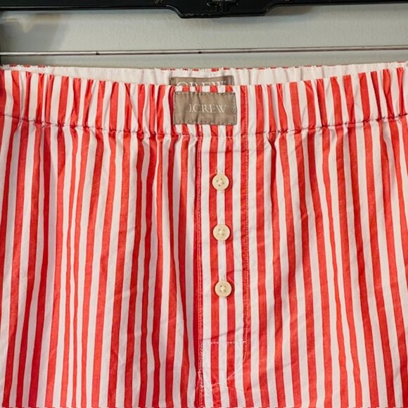 J. Crew 100% Cotton Poplin Crisp Holiday Pajamas Candy Cane Stripe XXL - Picture 9 of 11
